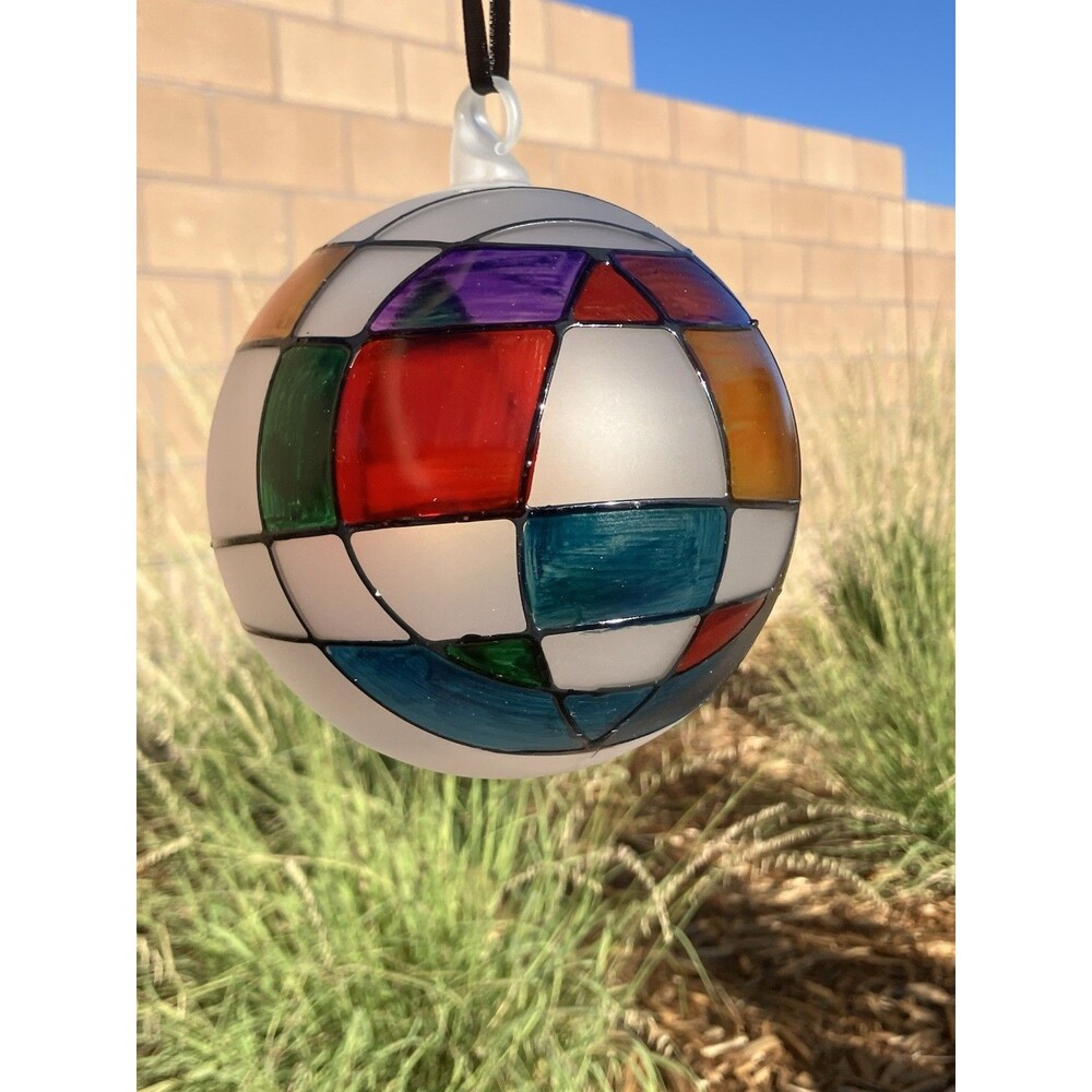 Global Views 25th Anniversary Glass Ornament 2021 Multicolor 4” W/Box